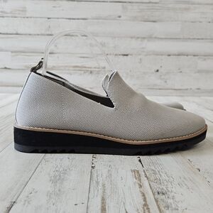 Eileen Fisher Embrace Grey Knit Slip On Loafers Size 8.5